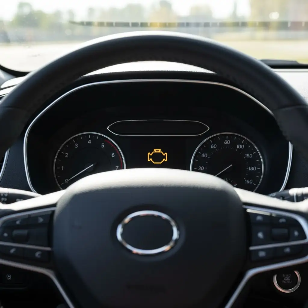 Dashboard showing what does check engine light mean when it's illuminated.